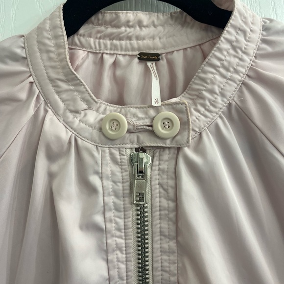 Free People Light Blush Pink Midnight Bomber Jacket - Picture 5 of 7